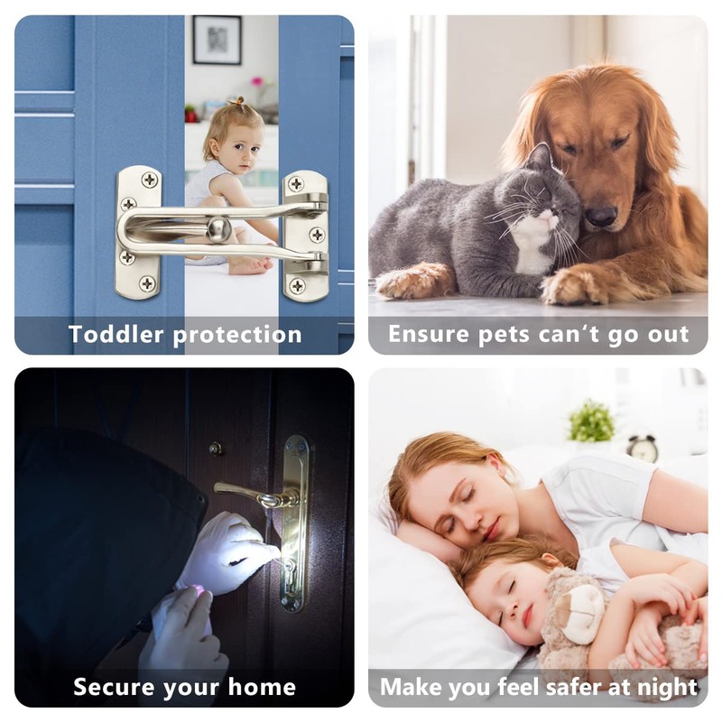 Door Latch, 2 Pack Door Security Locks for Kids, Door