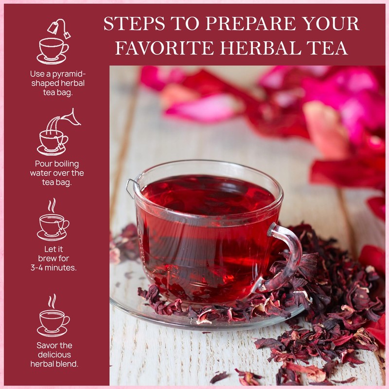 Tealeaf & Co. Hibiscus Tea with Hibiscus Flowers Extract -