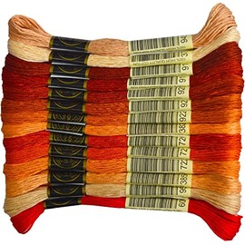 Orange-red Gradient Color Embroidery Floss - Cross Stitch Threads - Friendship Bracelets Floss - Crafts Floss - 14 Skeins Per Pack Embroidery Floss