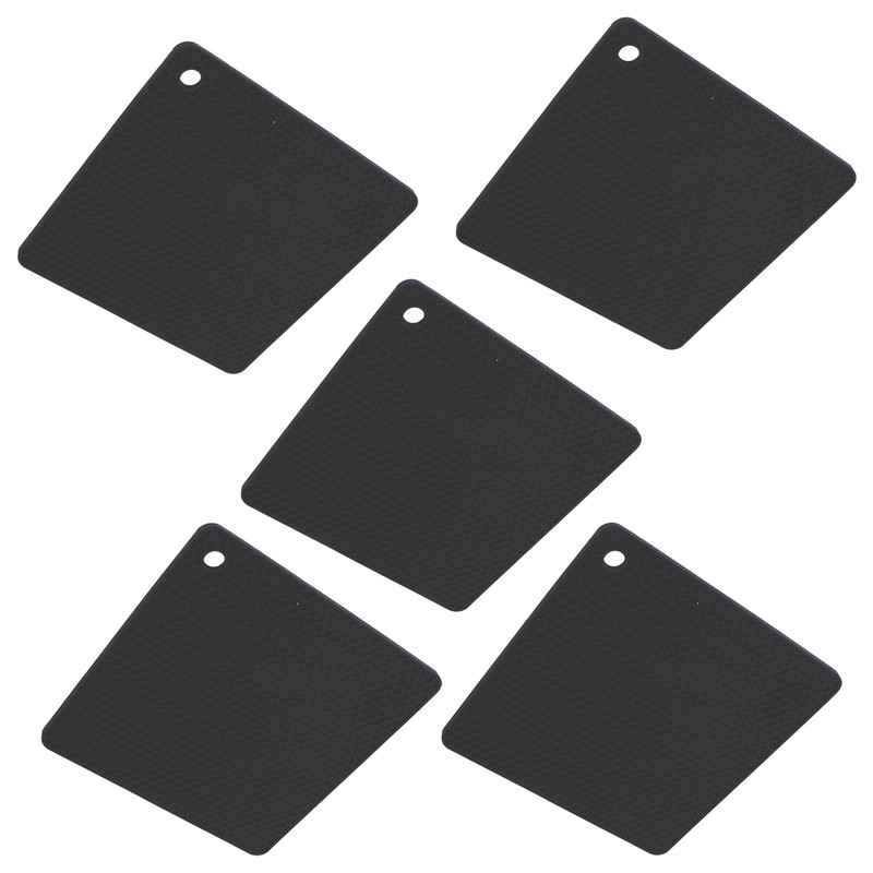 5pcs Silicone Pot Holders Mat Heat Resistant Anti Slip Square