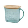 Nishiki Kasei Measuring Cup with Lid, Snoopy Clear Green, 23.8