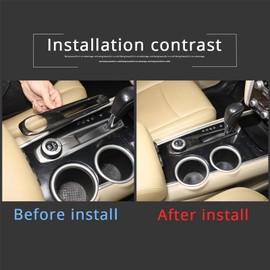Gear Shift Panel Trim Cover Compatible with Nissan Pathfinder 2013-2018, ABS Plastic Gear Shifter Console Anti-Scratch Frame Cover Accessories -Version without seat heating (black wood grain-B)