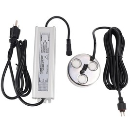 RQG Ultrasonic Fogger, 3 Head Mist Maker Fogger, Air-Cooled Ultrasonic Mister Fog Maker for Water Garden Fountain Pool Pond Fogger Greenhouse, with Power Transformer & Buoy