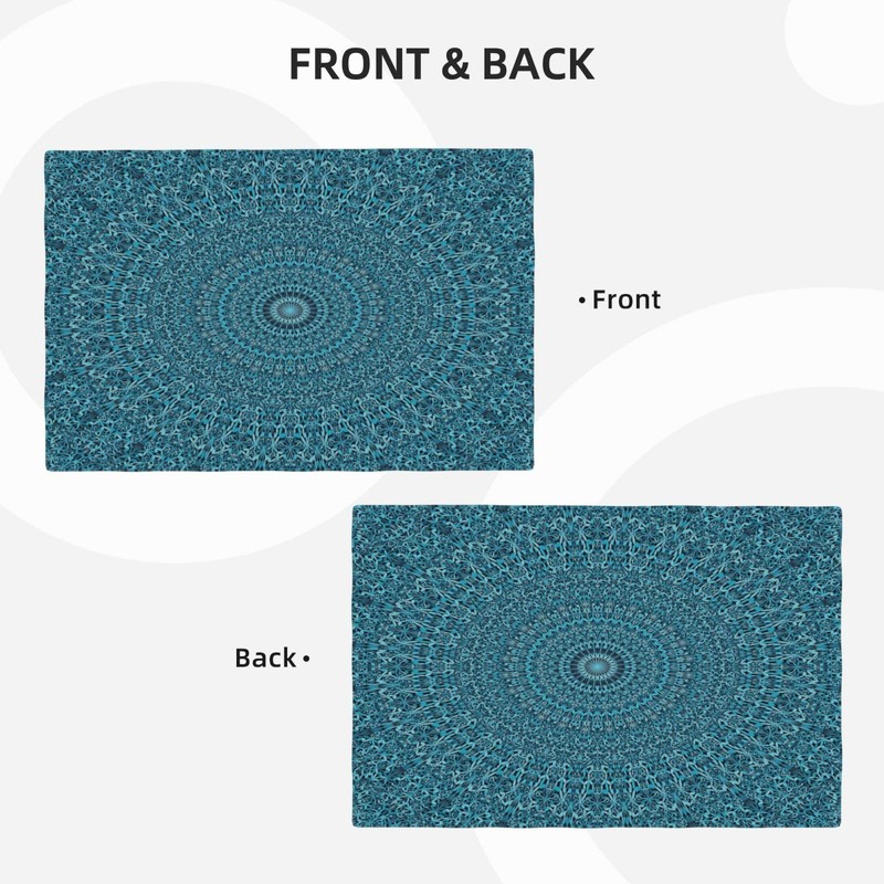 XALOGEER Mandala Placemats Set of 4 Turquoise Teal Blue Boho