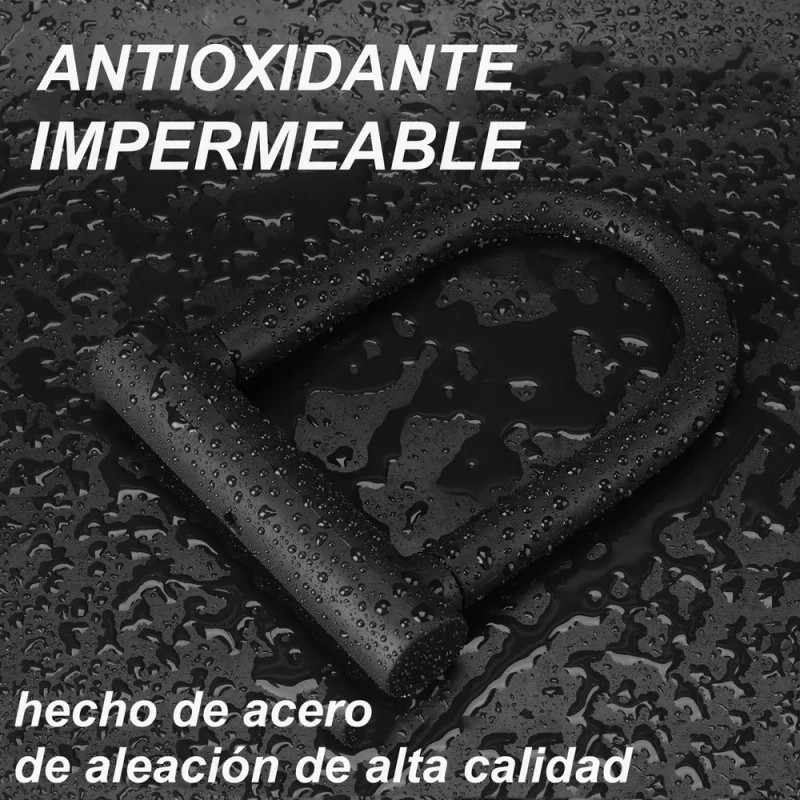 Candado Para Bicicleta Y Moto Con Contra Agua Acero Cadena