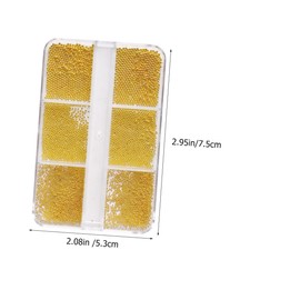 WOONEKY 4 Boxes Mini Nail Beads Set Decorative Caviar Beads for Nail Art Craft Projects Gold Rose Gold Silver Charcoal Easy to Apply for Beginners Professionals