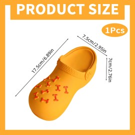 Squeaky Dog Toy for Aggressive Chewers,Interactive Slippers Shape Chew Toy for Teeth Cleaning and Training,Funny Tough Rubber Toy for Boredom,Cute Toy for Puppy Indoor Outdoor (Slippers-Orange, L)