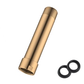 4 Inch Shower Head Extension Arm, Straight Shower Extender, Solid Stainless Steel Shower Pipe Extension, Female to Male NPT 1/2 Inch Connector for Bathroom Shower Head Height Riser, Brushed Gold