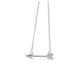 Horizontal Arrow Pendant Necklace (Silver Tone) Miss Fit Boutique