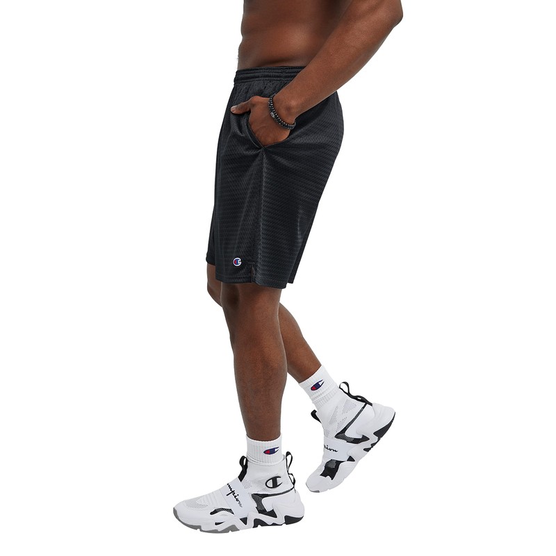 Champion Short De Tela Mesh, Pantalones Cortos Hombre, Preta (Black),
