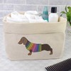 Large 'Dachshund In Rainbow Coat' Canvas Organiser/Storage Bag (OR00016081)