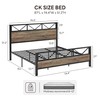 LIKIMIO California King Bed Frame, Tall Industrial Headboard 51.2 ",