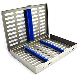 MEDENTRA Dental Instruments Cassettes Sterilizing Tray Dish Sterilization Box Container Organizer (Cassette For 10Pcs)