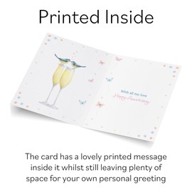 Hunts England - Wife 30th Anniversary Card - A5 Size - Champagne Flutes - Gold Foil - Luxury 30th Anniversary Card For Wife - 30 Years - 30th Anniversary - Milo's Gallery