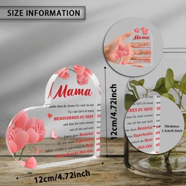 JoyrnalK Birthday Gift for Mum, Mother's Day Gift, Gifts for Mum, Mum Gift, Mum Gift, Mum Acrylic Gift, Christmas Gifts for Mum, Mum Christmas Gifts