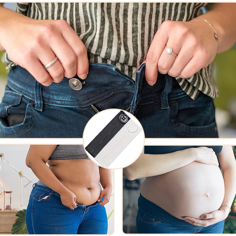 YFTRFR 10 Pcs Adjustable Waist Extender, Elastic Button Waistband Expand