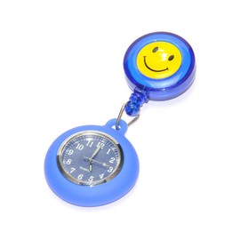 GoodsLand GD-SMLNASU-BL Luminous Nurse Watch, Clip-type, Upside Down Dial, Clock, Cute, Character, Reel Clip, 6 Colors, blue
