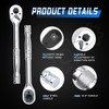 Ryrura 3-IN-1 Ratchet Handle,1/4",3/8",1/2" Drive Ratchet Wrench,72-Tooth Reversible Switch,Full-Polished Chrome