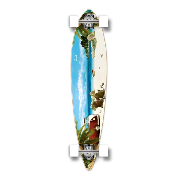 Yocaher Punked Graphic Pintail Complete Longboard Skateboard, Getaway, 40 x 9-Inch