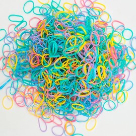 Colorful Hair Tail Tool Set, lyfLux 2500 Pieces Hair Bands and 3 Pieces Black Rat Tail Comb for Hair Styling (Mini Rubber Bands)