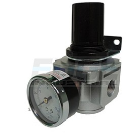 Heavy Duty in-LINE Compressed AIR Pressure Regulator for AIR Compressor, 7 to 215 PSI Adjustable, HIGH Flow Rate, Wall Bracket and Gauge Included (1/2" NPT, 130 CFM)