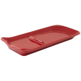 Emile Henry Made in France Burgundy Ridged Spoon Rest, Burgundy Red (340262)