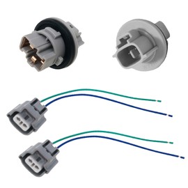 Turn Signal Light Bulb Holder Socket Wiring Harness Adapter Replacement for Toyota Highlander, Prius, Tacoma, 2 Pairs, Replaces 9007560028 90075-60028