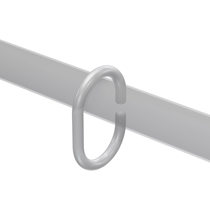 Interdeco Shower Curtain Rings in Crystal Clear Plastic Oval Open