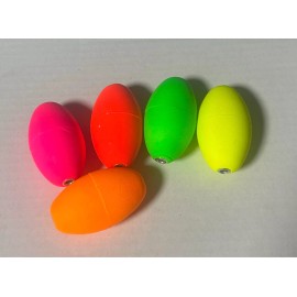 Comal Tackle 10 COMAL TACKLE 2.5" Oval Floats w/ Metal Eye Fishing 5 Colors or Asst. PiCK - Red -10 - 2.5" w/ Metal Eye