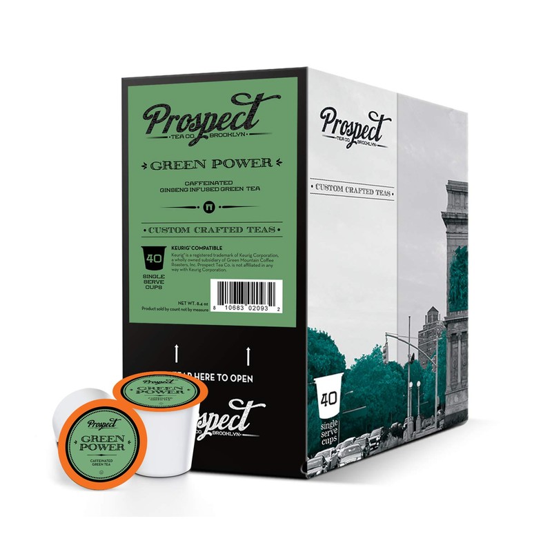 Prospect Tea Green Power Caffeinated Tea Pods for Keurig K-Cup