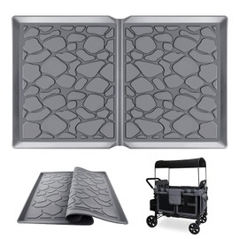VOONKE All Weather Silica Mat for Wonderfold Wagon W4 Models, Compatible with Wonderfold Stroller Wagons to Protect from Sand, Dust and Water，Stroller Cart Mat Accessory 33.8 * 20.6 * 0.78in（Grey）