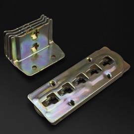 Mprofi MT® Set of 4 Bed Connectors - Bed Fitting Fitting - Height Adjustable for Middle Beam and Slatted Frame Holders - Bed Fittings - Centre Bar Connector - Bed Angle Height: 140 mm KR/3