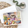 Caroline's Treasures DAC6901GCA7P Decorating Easter Shih Tzu Greeting Cards Pack