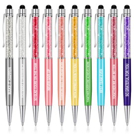 Laumoi Employee Appreciation Gifts Inspirational Motivational Pens Thank You Pens 2 in 1 Crystal Stylus Pen Appreciation Gifts for Office Coworker Colleague Team Events(10 Pieces)