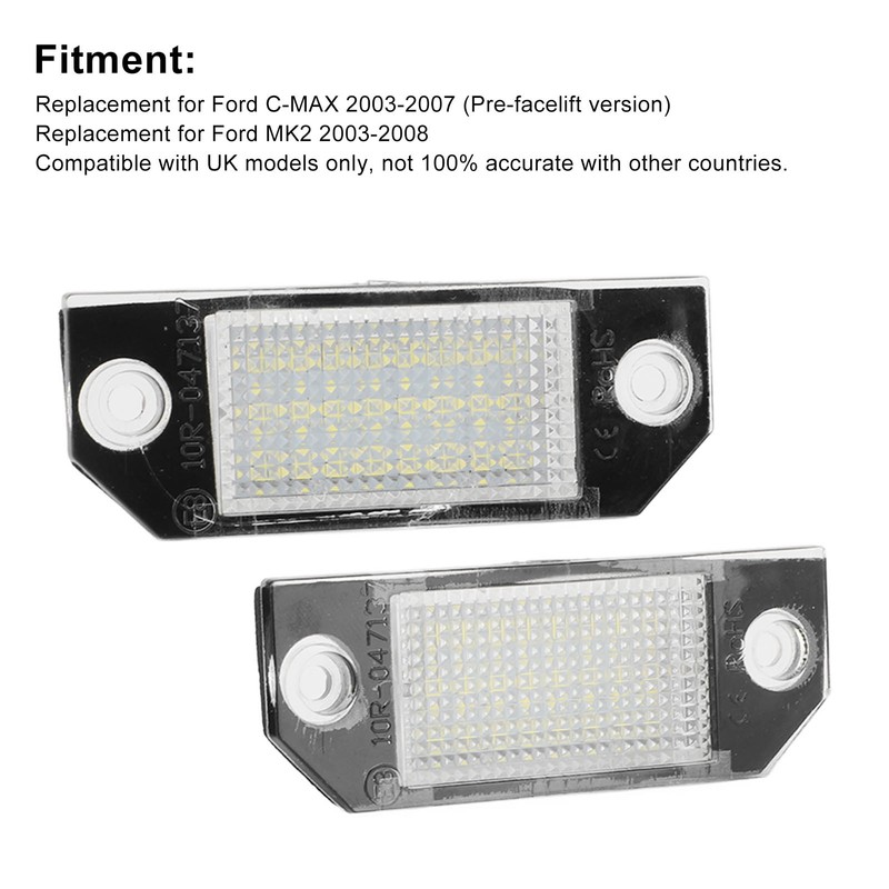 Pair LED Licence Plate Light Anti Rear End Collision Replacement