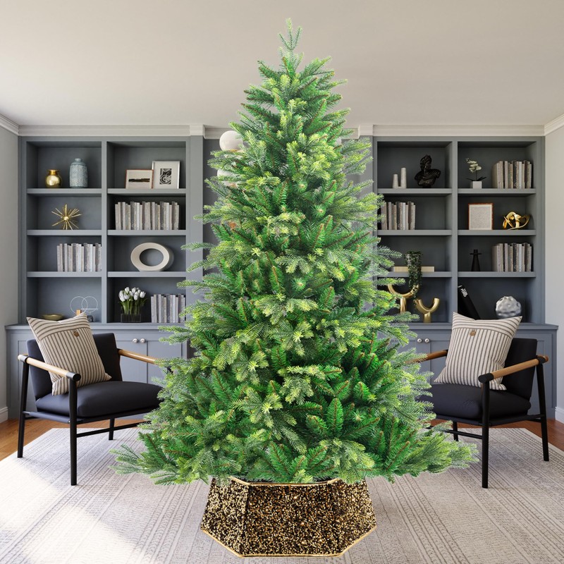 26.8inch Christmas Tree Skirt Foldable Sequin Xmas Tree Stand Base