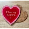 Romantic Love Message on Novelty Heart Shaped Coaster - Unique