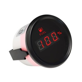 ELING 52mm(2'') Digital Fuel Level Gauge 0-5V Signal with Red Backlight 9-32V Working Voltage for Boat Yacht Car Truck RV (Digital Black+Black)