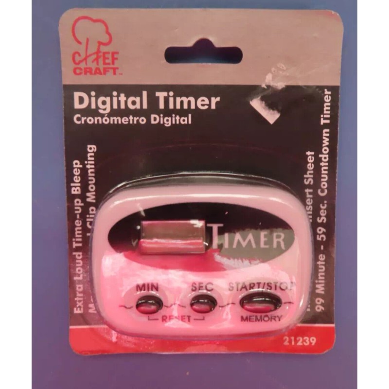 Chef Craft Digital Timer Extra Loud 99 minute 59 sec.