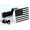 eVerHITCH U.S. American Flag Black & White Metal Hitch Cover