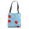 christmas red candy apples blue Tote Bag