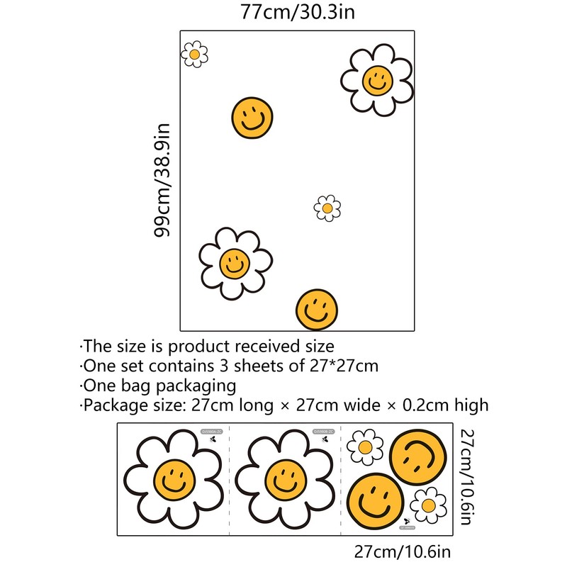 Fujioya Flower Daisy Glass Seal, Gerbera, Static Cling
