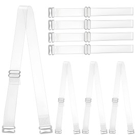 Invisible Bra Straps, 4 Pairs Clear Bra Straps Adjustable Transparent Bra Straps 12 Mm Thin Tpu Straps Dance Bra Clear Straps Non-slip Shoulder Straps Replacement for Women Girls Strapless Bras