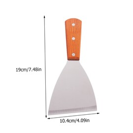 Mikinona 3pcs Stainless Steel Steak Turner Kitchen Gadget Ergonomic Handle for Cooking Pancakes Barbecue Teppanyaki Easy to Clean and Practical