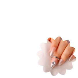 Xerling Crystal Zircon Finger Statement Ring Nail Tip Cover Ring Dainty Fingertip Ring Women Fingernail Ring Aesthetic Jewelry (Silver)