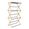 Household Essentials Bamboo Folding Clothes Drying Rack, Compact Upscale Laundry