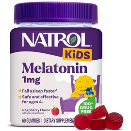 Natrol Kids Gomitas de Melatonina para nios, de 4 aos en adelante, 60 gomitas sabor frutos rojos. Melatonina para dormir                              