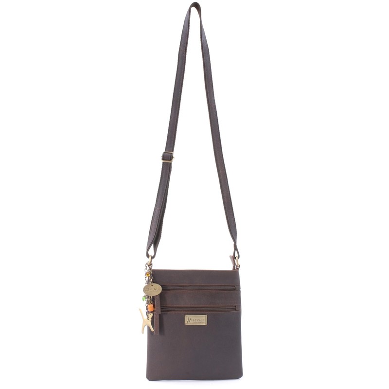 Catwalk Collection Handbags - Small Leather Crossbody Bag For Women