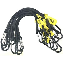 10 pack Heavy Duty Elastic Military Bungee Cords Basha Bivvy Bivi Carabiner