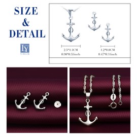 Yumilok Women's Necklace Earrings Jewellery Set 925 Sterling Silver Star with Infinity Symbol Infinity Anchor Pendant for Women Children, Sterling Silver, Cubic Zirconia